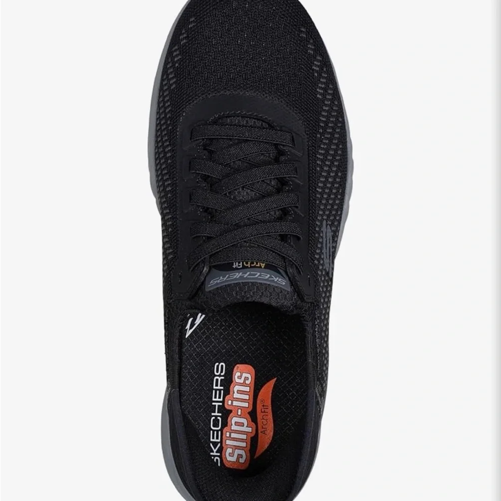 Skechers Arch Fit Black and Gray Men's Athletic Walking Shoe